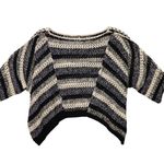 Free People Black Pearl Searching Linen Cotton Stripe Sweater Women's Photo 0