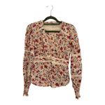 Anthropologie  Floral Lace Blouse 6 – Puff Sleeve Boho Romantic Cottagecore Top Photo 3