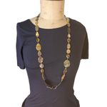 Gucci Gold Tone Long Chain Necklace With Stones Photo 5