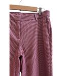 J.Jill Red Houndstooth Print Size 8 Viscose Blend Wide Leg Pant 24.5 Inch Inseam Photo 6