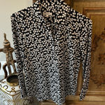 Equipment  Black and White Heart Print Blouse Photo 0