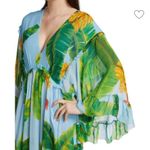 Farm Rio Fresh Bananas Butterfly-Sleeve Maxi Dress Small Blue Tropical $275 Photo 1