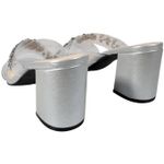 Adrienne Vittadini ADRIENNE‎ VITTADINI Women's Silver Embellished Clear Strap Block Heel Mules 9.5 Photo 7