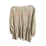 Savanna Jane Blouse 3X Yellow Pink Floral Embroidered Top Boho V Photo 2