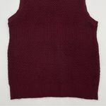 Vintage Sweater Vest 1980s Women Maroon Acrylic Sleeveless Top Retro Collegiate Red Photo 2