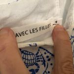 Avec Les Filles White Blue Linen Starfish Mini Dress Sz 4 Photo 3