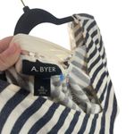 A Byer A. Byer Women's Size XL Nautical Striped Ribbon Tie Back V Neck Tunic Sweater Photo 5