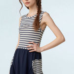 Marc by Marc Jacobs Y2K Marc Jacobs Striped Dress Sz Small Fit & Flare Retro Navy White Sailor Twee Photo 1