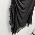 Fairweather 90s Vintage Black Strapless Glitter Ruffle Mini Dress Party Medium Photo 8