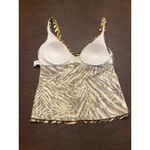Jantzen Classics Animal Print Brown Beige Tankini Top V Photo 4