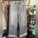 Alice + Olivia Amazing Distressed High Waist Raw Cuffed Boyfriend Jean Photo 3