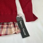Rebecca Malone  Beige And Plaid layered black sweater nwt Photo 2