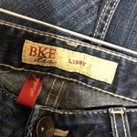 BKE Denim Libby Stretch Bootcut Jeans Womens Distressed Dark Wash Size 26 x 33.5 Photo 3