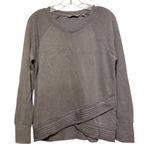 Athleta Serenity Criss Cross Pullover Sweatshirt Size Small Gray Lounge Comfort Photo 0