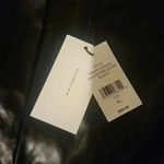 H by Halston HALSTON BLACK STRAIGHT LEG FAUX LEATHER PULL ON DRESS PANTS WITH BOTTOM ZIPPER Photo 2