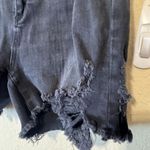 American Bazi  Womens Black Distressed Jean Denim Shorts 1X destroyed thrashed Photo 1