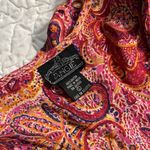 Angie Vintage  paisley print pink long midi dress tiered ruffle hem neckline Photo 1