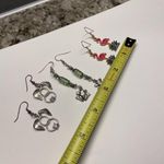 Flamingo Lot Of 3 Earrings Pierced Animals - Dangle Frog / Dog / Bird Photo 8