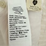 Madewell Puff-Sleeve Button-Wrap Midi Dress in Undyed Stripe Cotton Linen Size 6 Photo 11