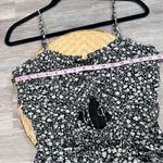 Cotton candy LA black floral ruched‎ mini dress w/ cut out front Size M Photo 8