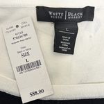 White House | Black Market Stripe 3/4 Sleeve Faux Pearls Sliding Seams Top *DEFECT Photo 7