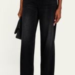 MOTHER The Spinner Zip Sneak Jeans Faded Black Magic 28 High Rise Wide Leg Denim Photo 1