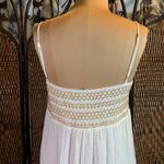 ZARA  White with Gold Threading Smocked Top Maxi Dress Size M Photo 6