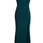 BHLDN Lennox Halter Open-Back Side-Slit Stretch Crepe Gown in Dark Emerald Photo 5