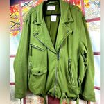 Free People Rebel Knit Oversized Moto Jacket - Green - size XL Photo 5