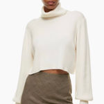 Aritzia  Wilfred Pale Yellow Cropped Merino Wool Turtleneck Sweater Size XS Photo 0