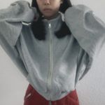 sumwon Gray Oversized Cropped Jacket Photo 10