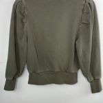 frame denim Frame Womens Long Sleeve Crew Neck Sweatshirt Green Cotton Size Small Petite Photo 6