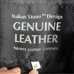 Vintage Black Leather Patchwork Trench Coat Womens M Goth No Belt Damaged Size M Photo 8