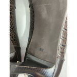 Talbots Womans  Size 8 B Brown Leather Platform Pumps Alligator Embossed Photo 8