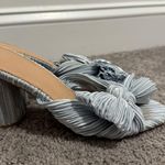 Light Blue Textured Satin Heels with Bow Size 8 Photo 1