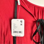 Free People NWT Arabella Satin Rubies Red Tie Back Blouse Sz XS Party Going Out Photo 8