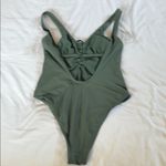 Xhilaration  Green One Piece Swimsuit Classic Cut High Leg Photo 2