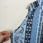 Cure Boho V neck Paisley print sleeveless top 3X Blue Photo 6