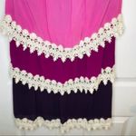 Miin Amethyst Ombré Tiered Crochet Lace Chiffon Strapless Dress S Pink Photo 8