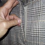 Chico's Metallic Plaid Gray Brown Gold Wide Straight Leg Mid Rise Trouser Pants Photo 3