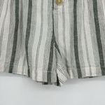 Anthropologie By  Beachgoer High Waisted Shorts Linen Blend Green Stripe Size 4P Photo 2