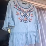 Embroidered Blouse Blue Photo 1