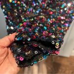 Endless Rose  S Multicolored Sequin Top long sleeve shoulder pads lined disco Photo 6