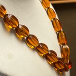 Natural Baltic Amber Women’s Necklace Strung on 12k Gold Chain Orange Photo 1