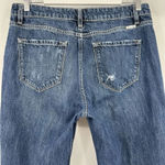 Kancan Bernice High Rise Boyfriend Jeans Distressed Dark Wash Raw Hem Size 28 Blue Photo 5