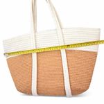 Tan and Cream Women's Tote Bag Fashionable large capacity woven, shoulder bag Photo 3