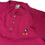 Disney Vintage USA‎  Micky Mouse Henley Tee Shirt Pink Single Stitch Size S/M Photo 1