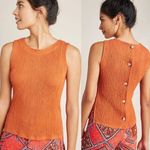 Anthropologie Montauk Tank Top Button Back Women's Small Burnt Orange Tank Top Photo 1