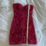 Y2K paper tag vintage Hot pink sequin ruched mini bodycon dress Size XS Photo 7