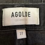 AGOLDE  Womens Black Denim High Rise Cut Off Hem Casual Mini Jeans Shorts Size 27 Photo 2